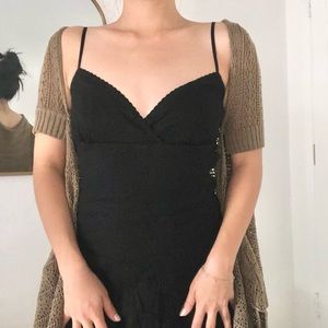 Knitted cardigan shawl with fringes